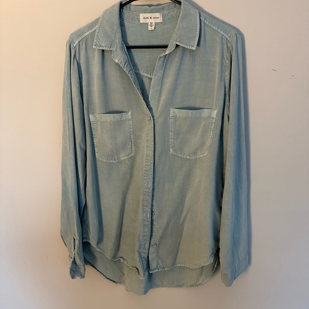 Soft Blue Button-Up Shirt Cloth and Stone